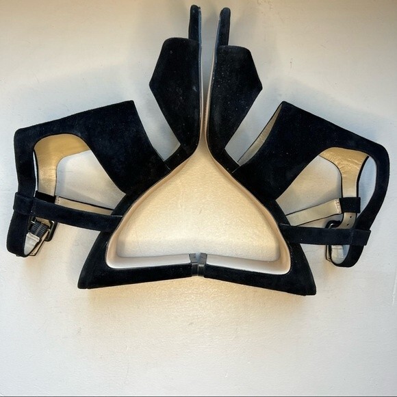 Enzo Angiolini Trudy Black Suede Heeled Sandal Shoes Women’s Size 9.5 - Picture 3 of 13